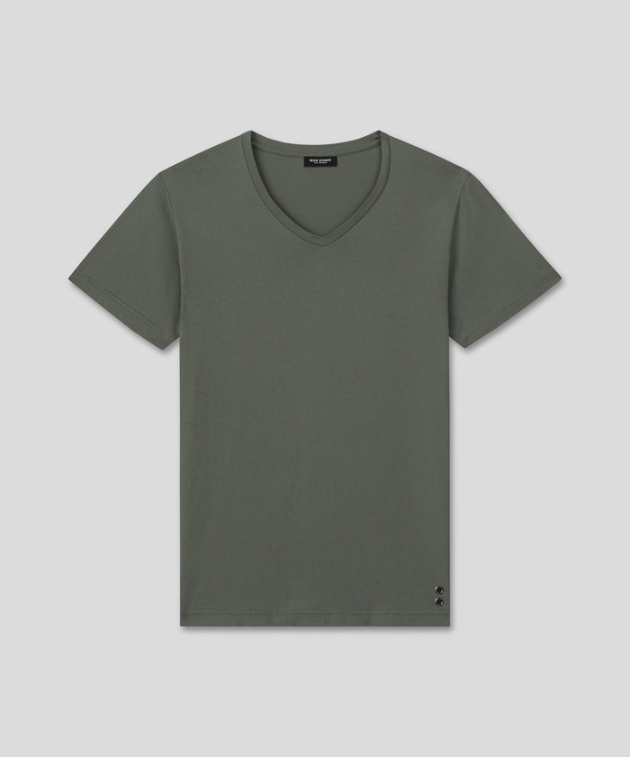 V Neck T-Shirt Eyelet Edition: Military Green