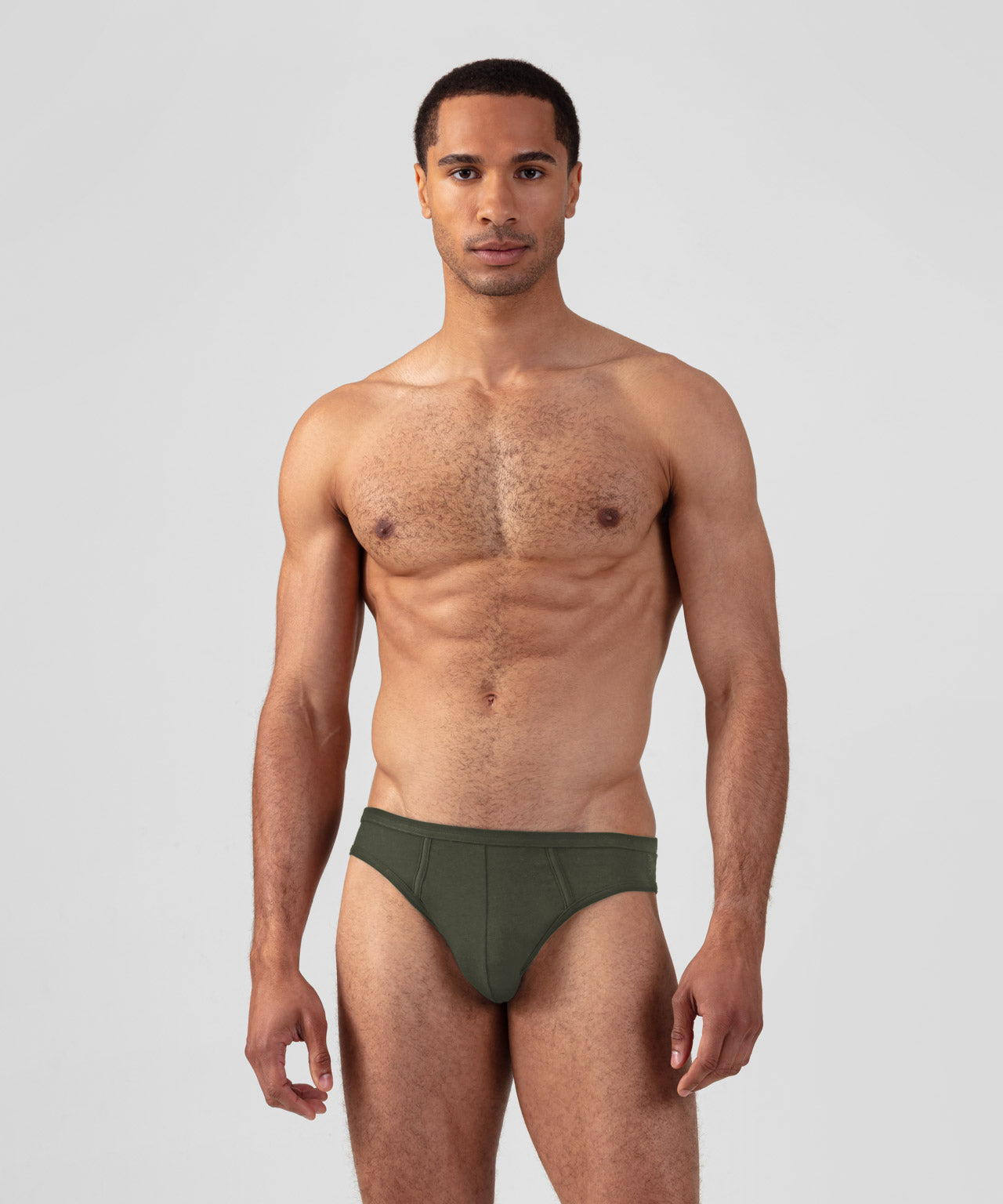 Slim Y-Front Briefs: Military Green