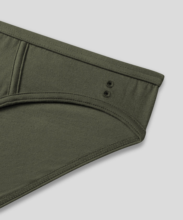 Slim Y-Front Briefs: Military Green