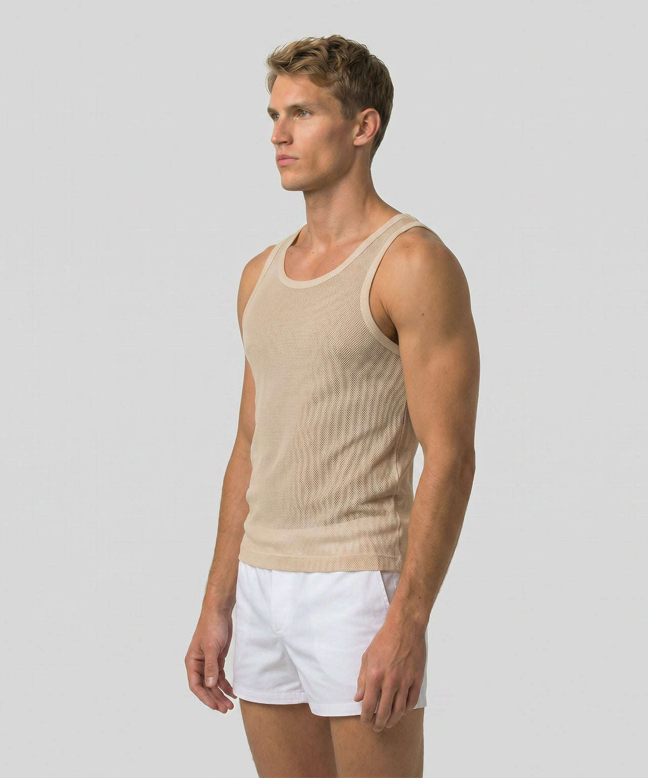 Mesh Tank Top: Nude