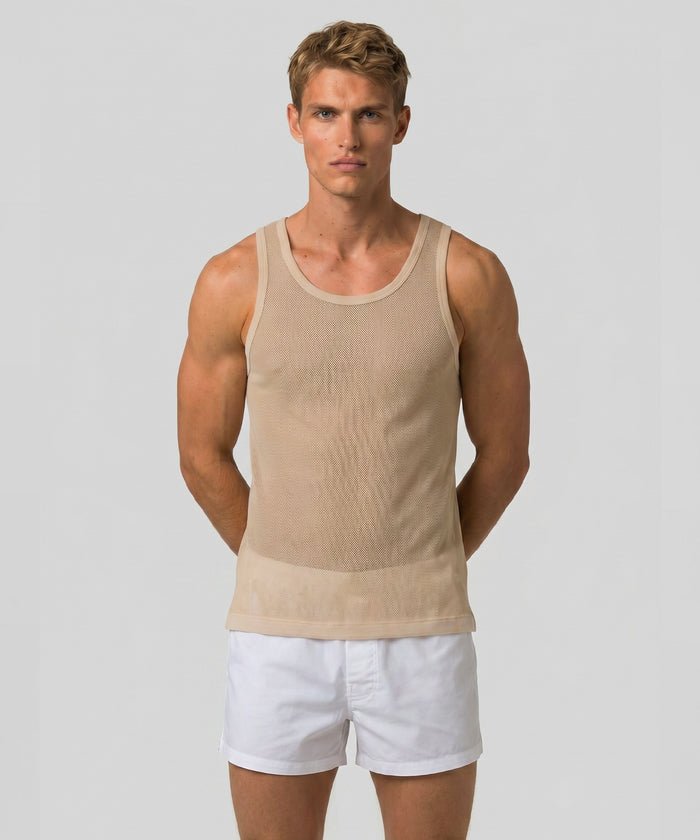 Mesh Tank Top: Nude