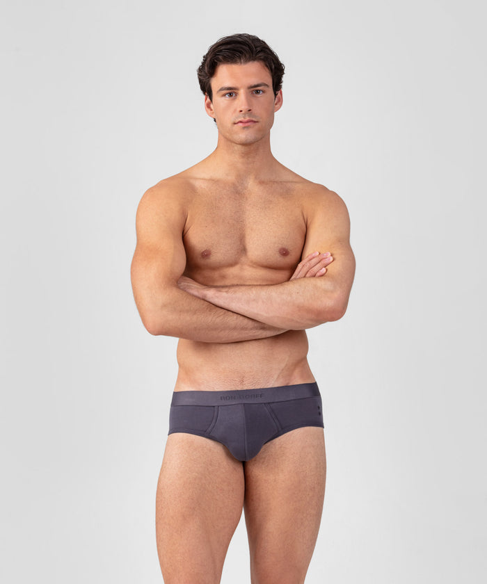 RON DORFF Y-Front Briefs: Cosmo Grey