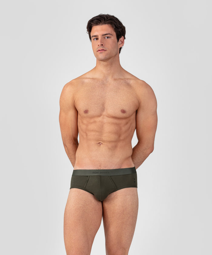 RON DORFF Y-Front Briefs: Military Green