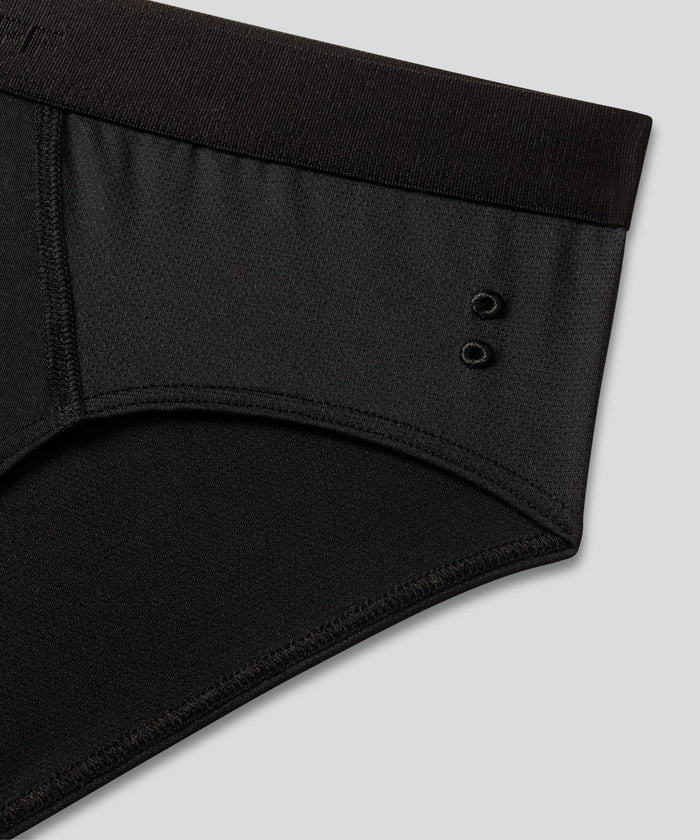 Sports Mesh Y-Front Briefs: Black