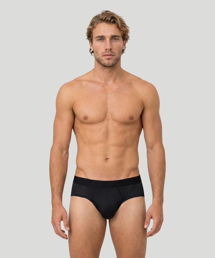 Sports Mesh Y-Front Briefs: Black