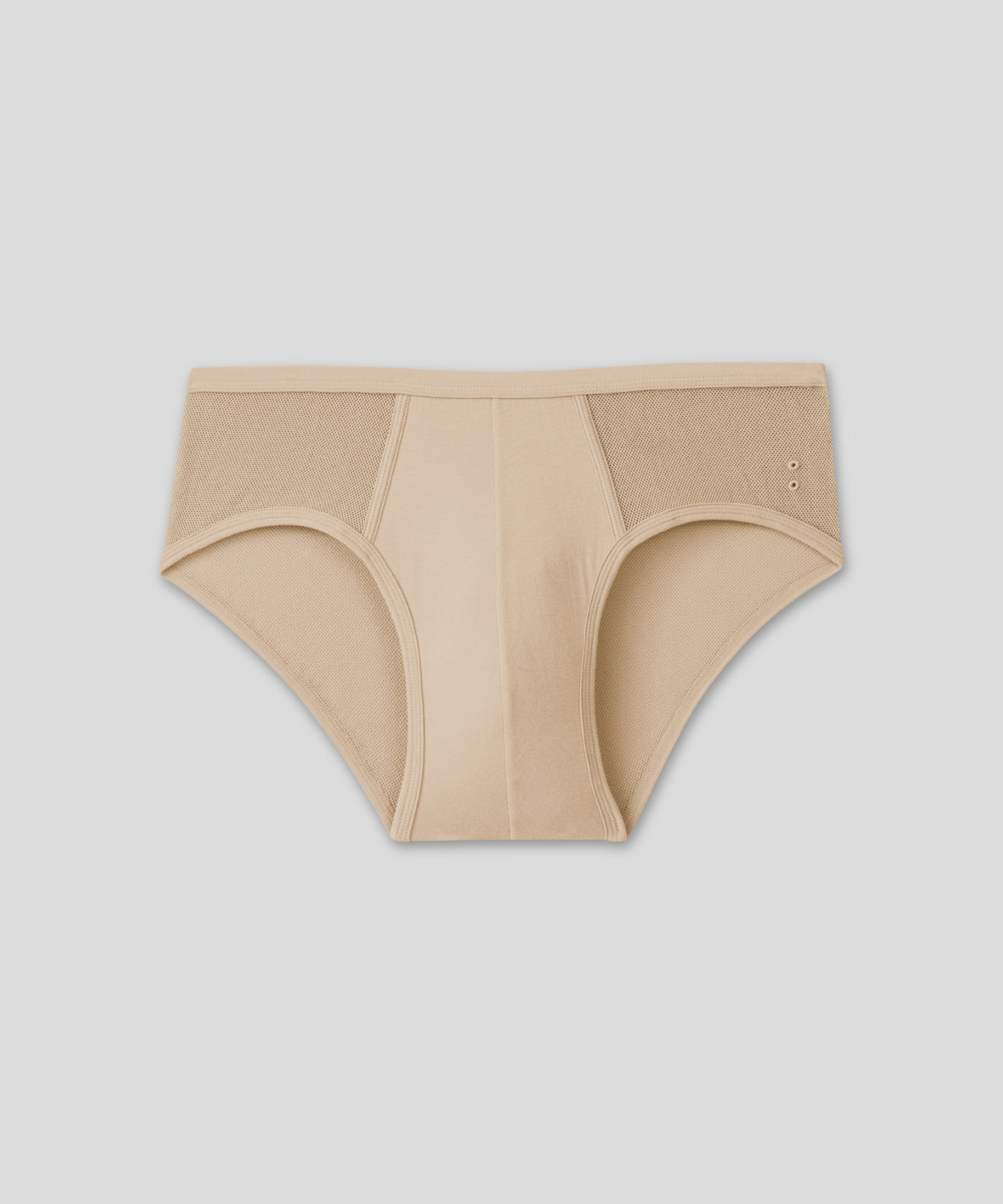 Mesh Y-Front Briefs: Nude