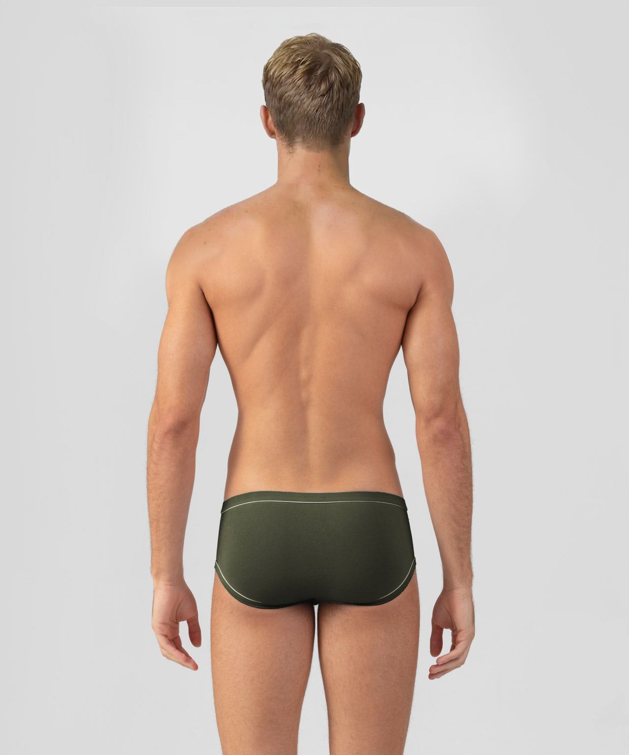 Y-Front Briefs w. Piping: Military Green