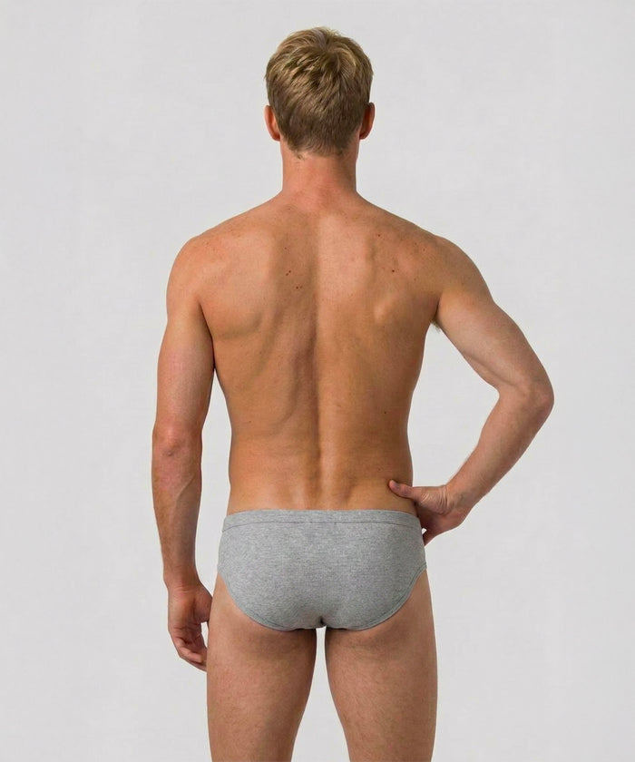 Army Ribbed Y-Front Briefs: Grey Melange