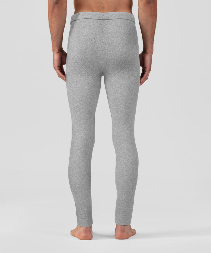Army Ribbed Long Johns: Grey Melange