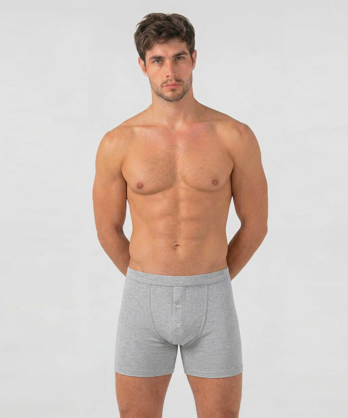 Army Ribbed Night Shorts: Grey Melange