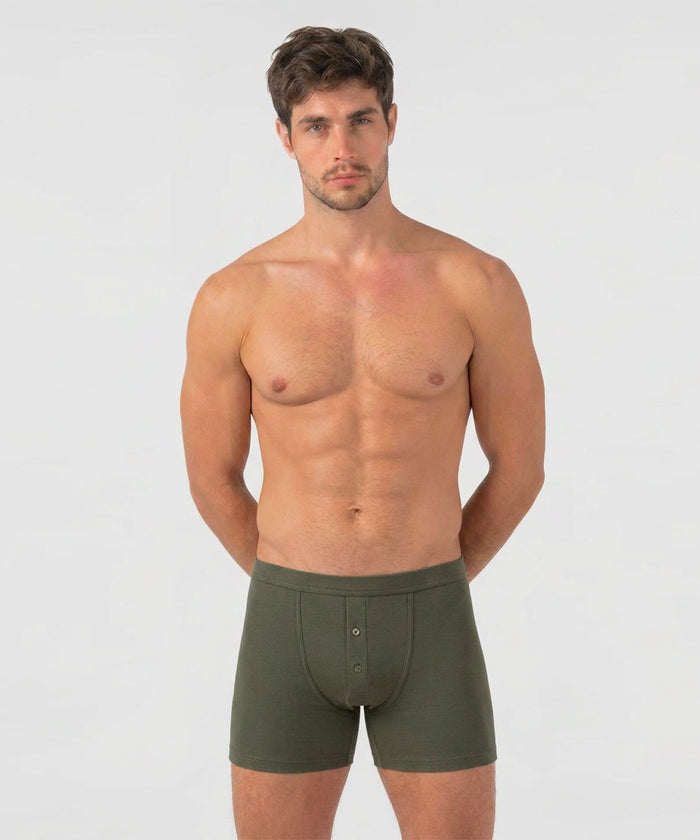 Army Ribbed Night Shorts: Military Green