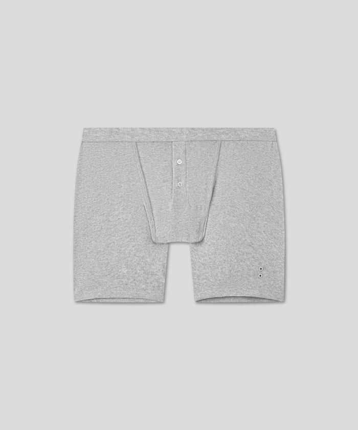 Army Ribbed Night Shorts: Grey Melange