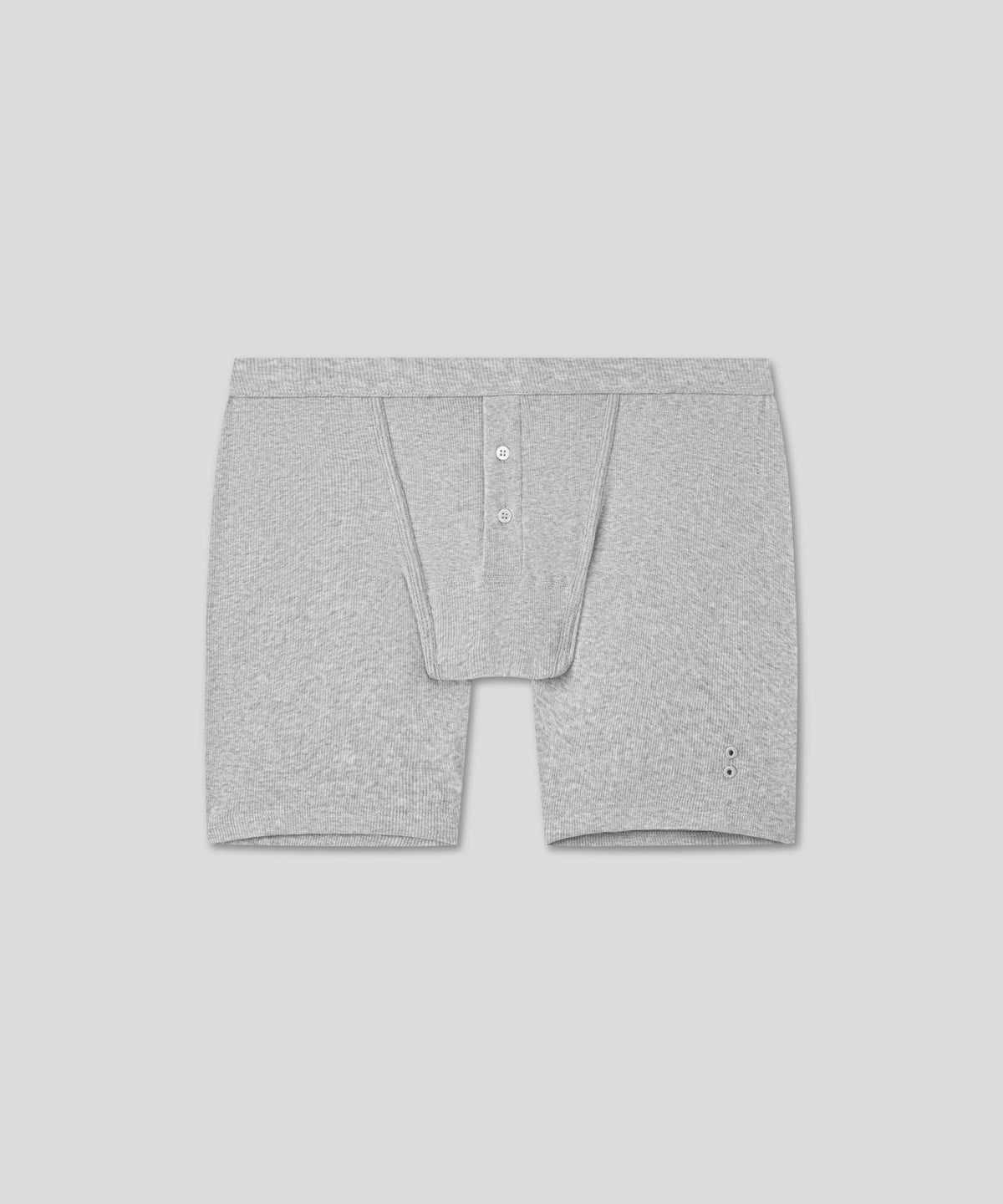 Army Ribbed Night Shorts: Grey Melange