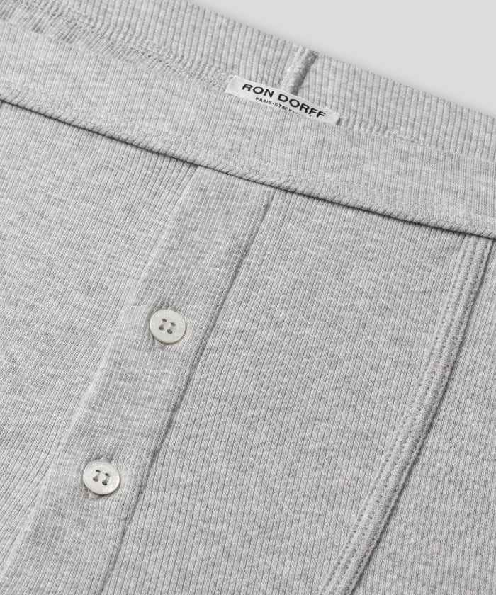 Army Ribbed Night Shorts: Grey Melange