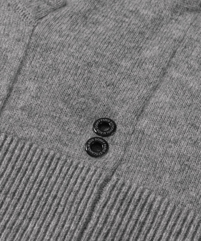 Cashmere Zipped Hoodie: Grey Melange