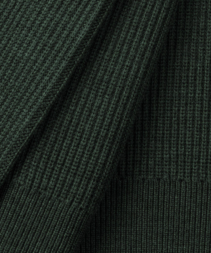Ribbed Wool Half Zip Sweater: Dark Khaki