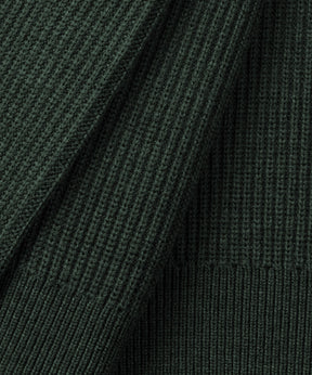 Ribbed Wool Half Zip Sweater: Dark Khaki