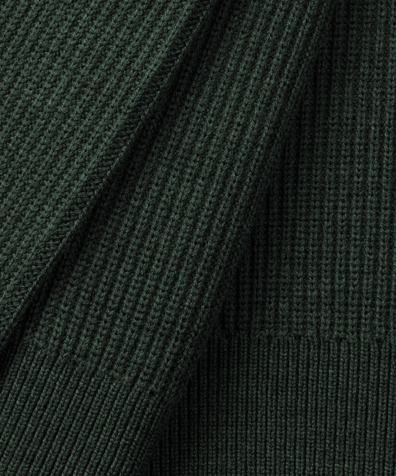 Ribbed Wool Zipped Hoodie Sweater: Dark Khaki