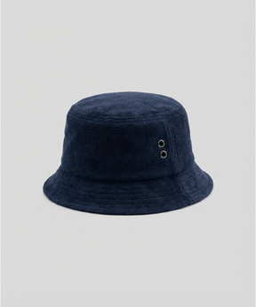 Cotton Terry Bucket Hat: Navy