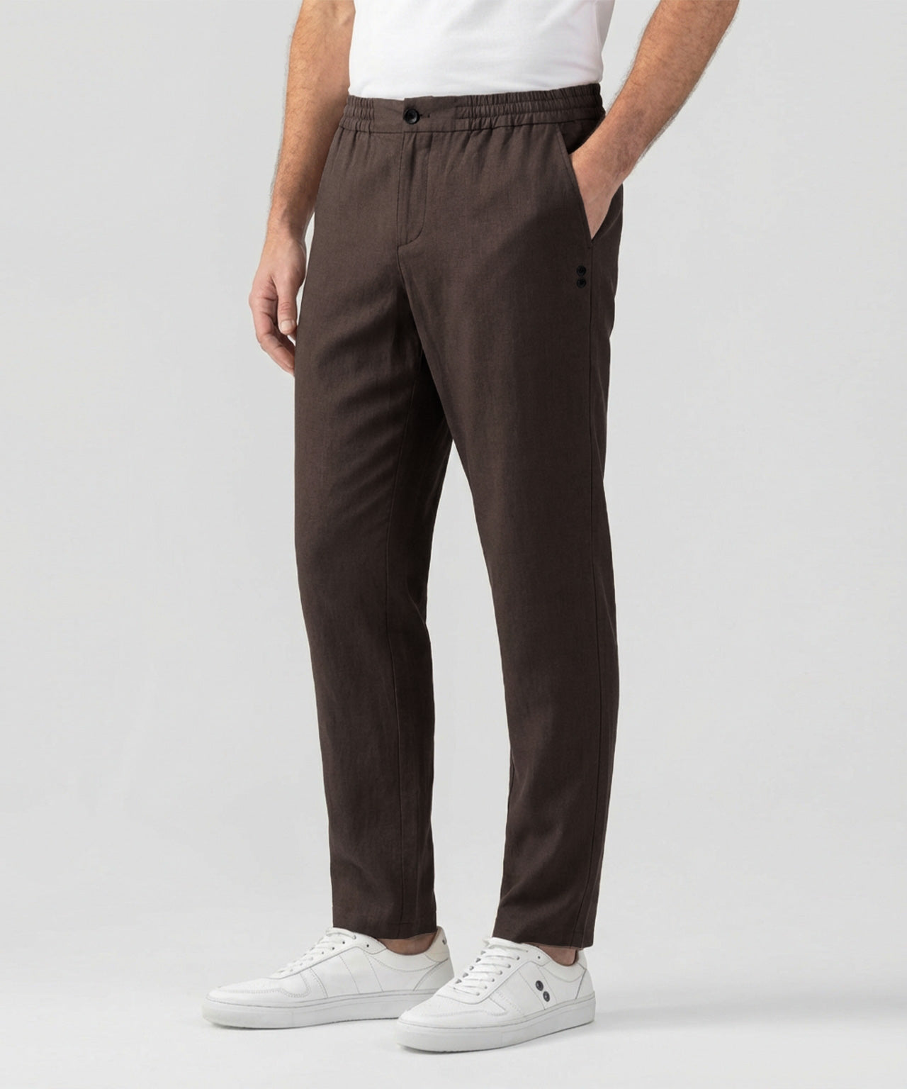 Cotton Linen Pants: Espresso