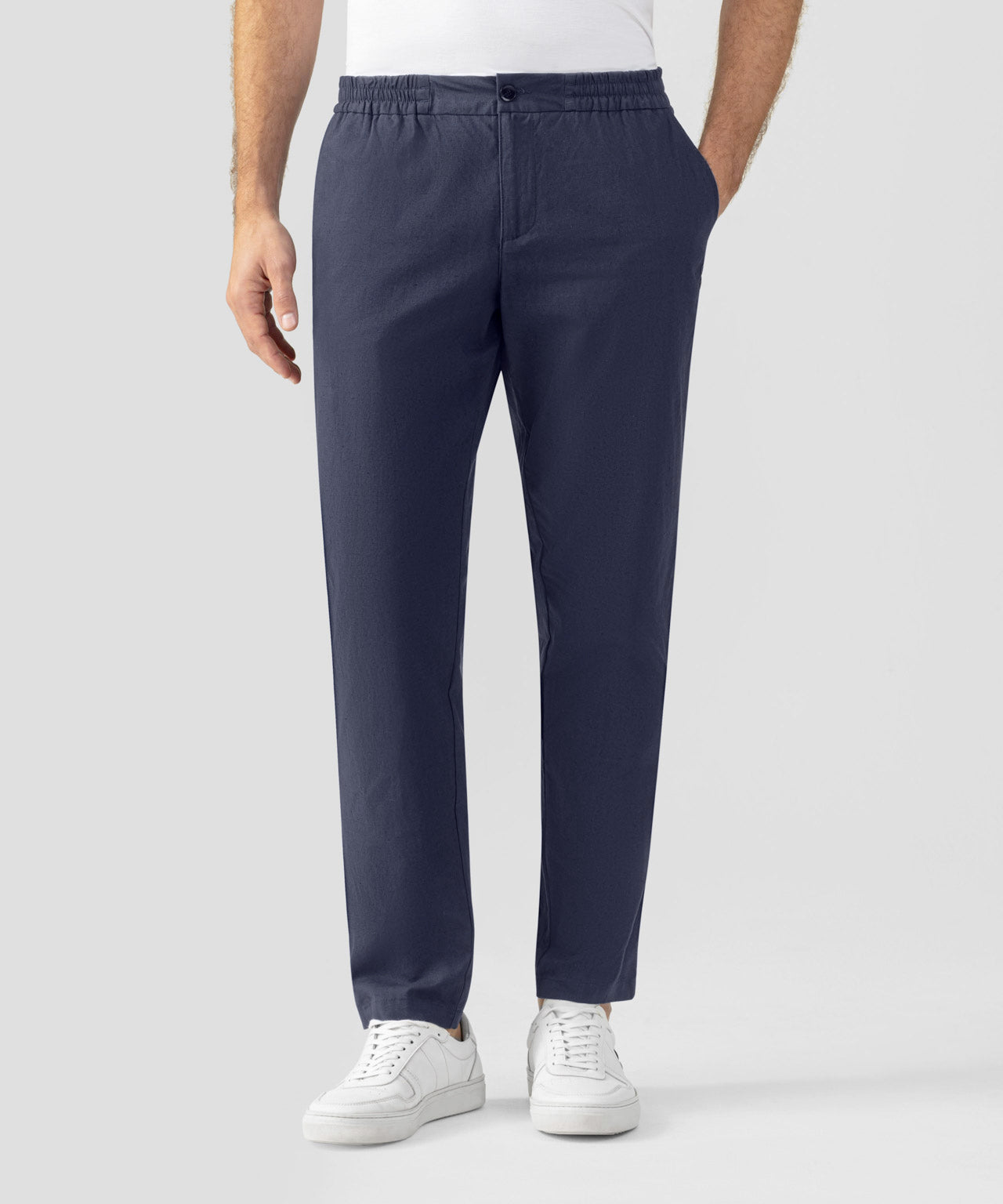 Cotton Linen Pants: Navy