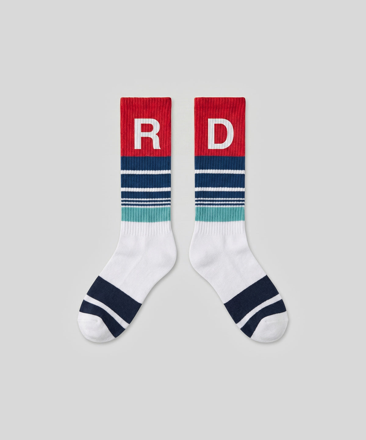 Sport Socks w. Retro Stripes: Shocking Red