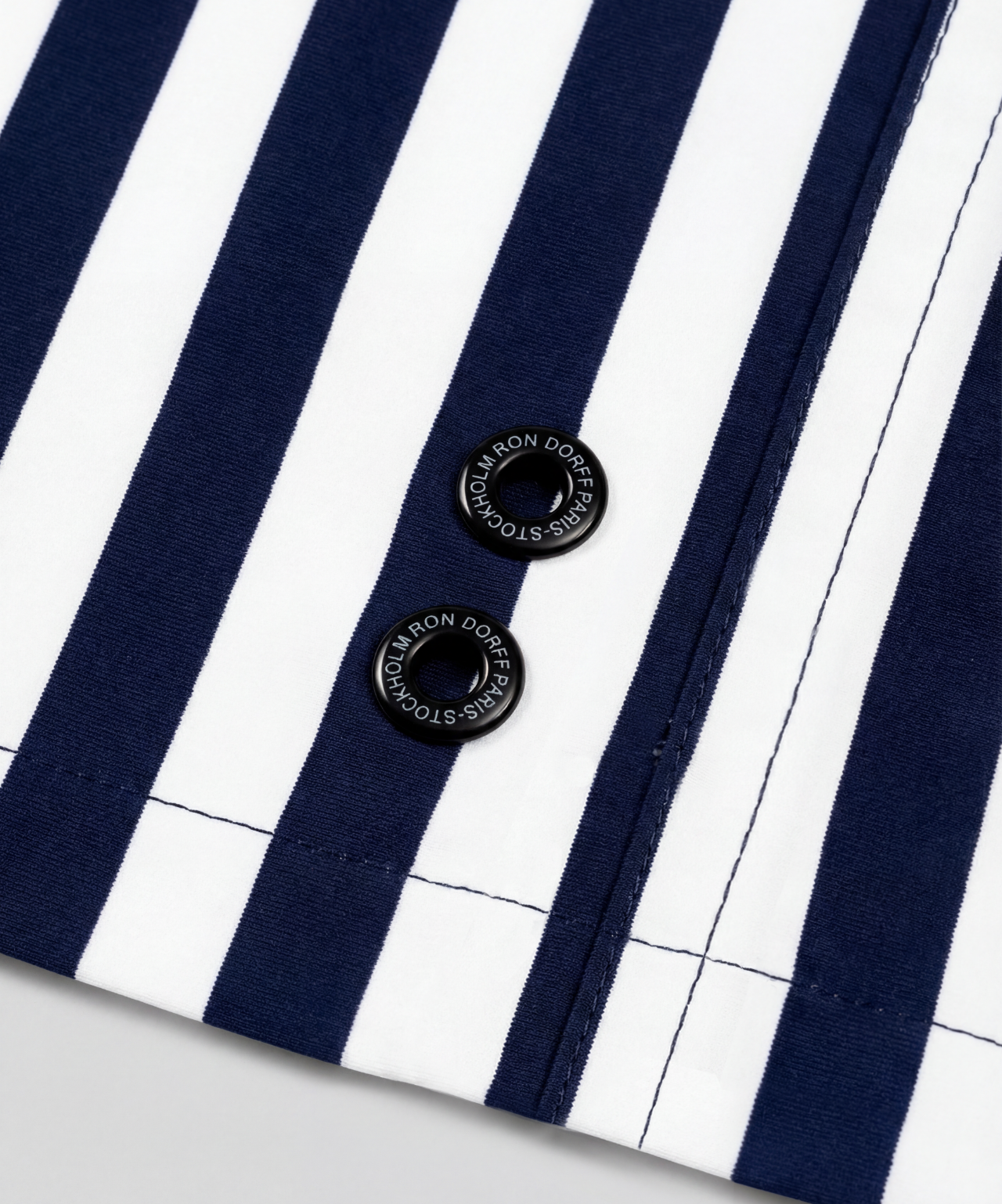Swim Trunks Vertical Stripes w. Waistband: Navy/White