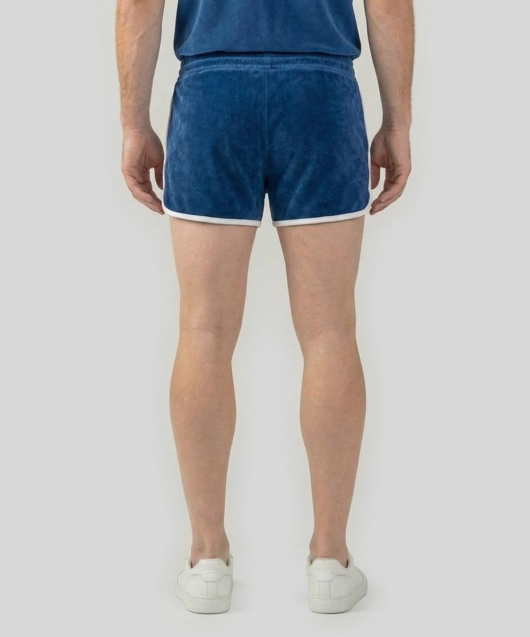 Cotton Terry Marathon Exerciser Shorts: Bleu