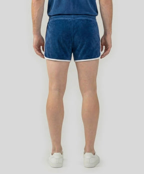 Cotton Terry Marathon Exerciser Shorts: Bleu