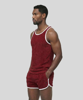 Cotton Terry Tank Top: Red