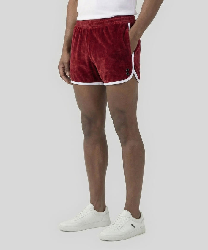 Cotton Terry Marathon Exerciser Shorts: Red