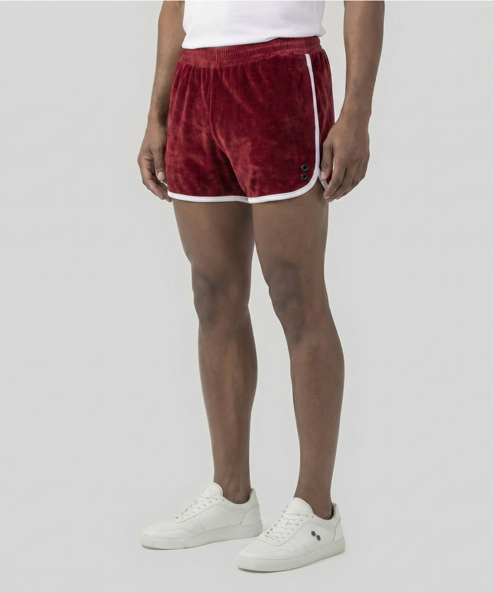Cotton Terry Marathon Exerciser Shorts: Red
