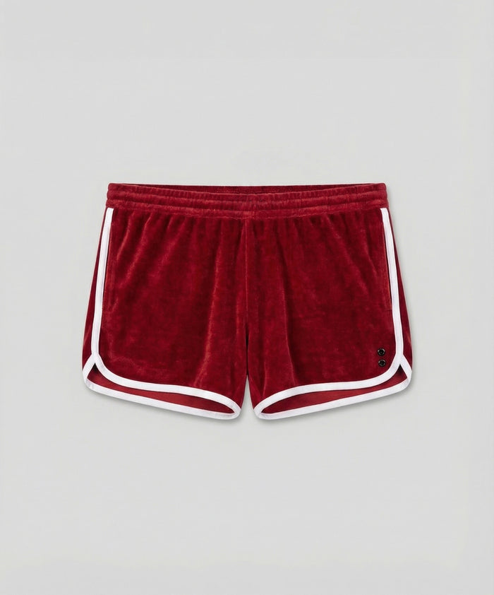 Cotton Terry Marathon Exerciser Shorts: Red