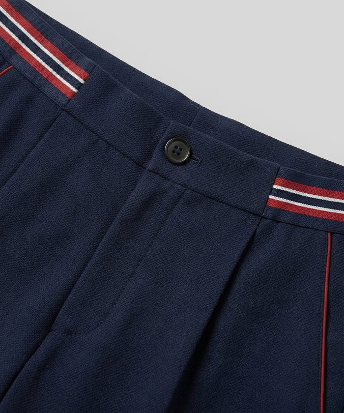 RD Tennis Shorts w. Striped Waist: Navy
