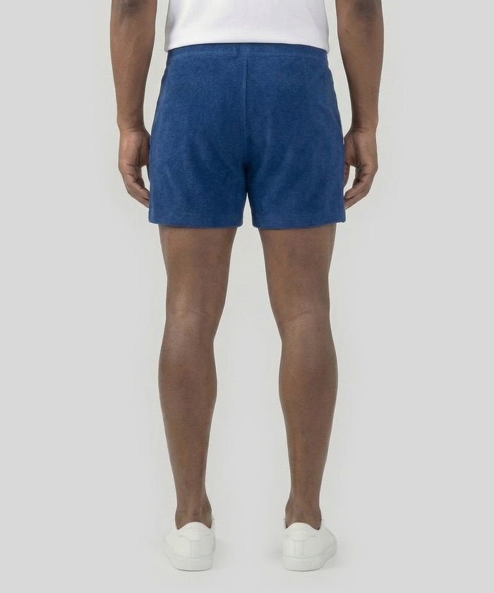 Cotton Terry Tennis Shorts w. Piping: Bleu