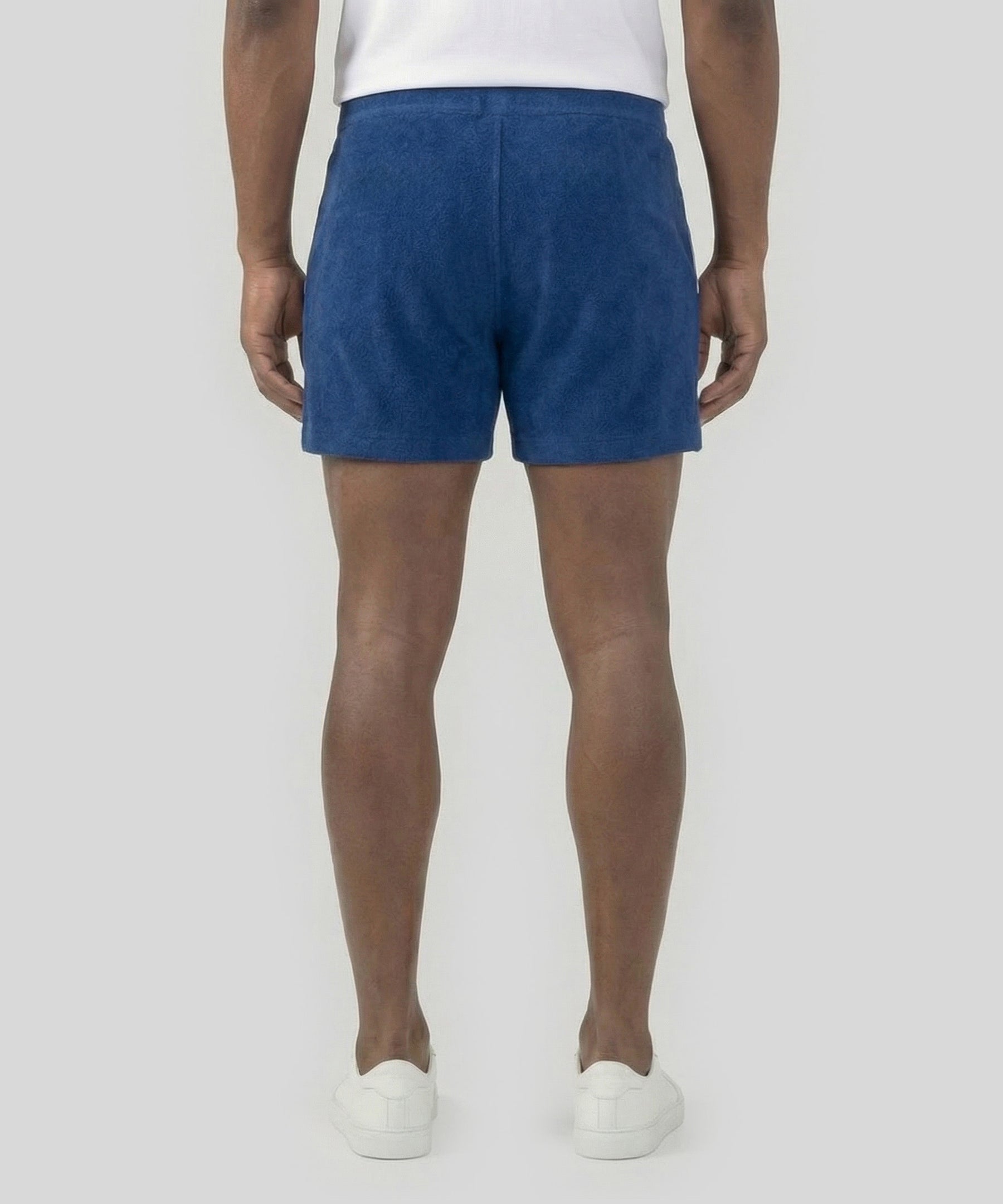 Cotton Terry Tennis Shorts w. Piping: Bleu