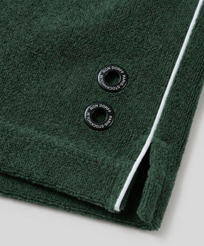 Cotton Terry Tennis Shorts w. Piping: Court Green