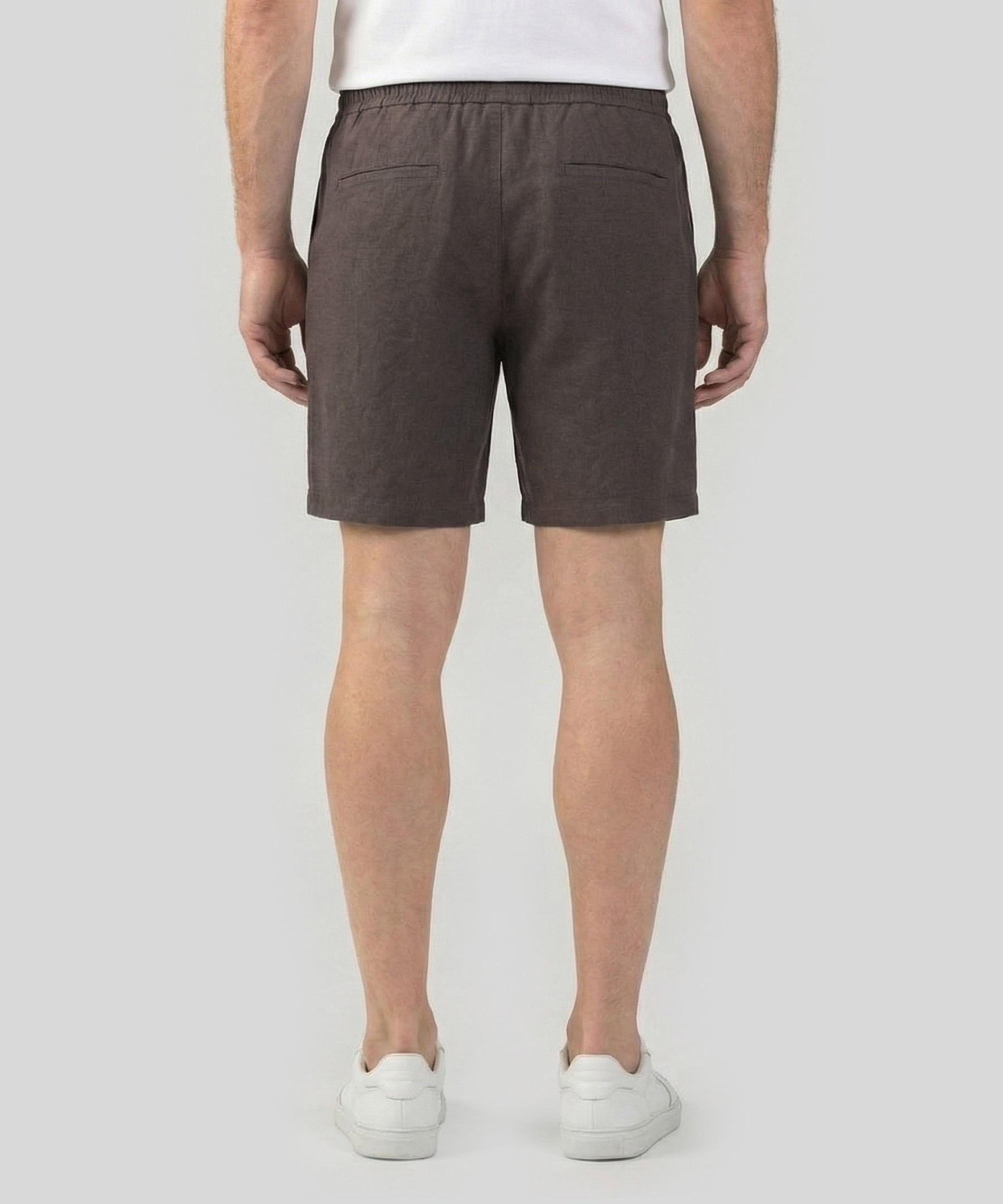 Cotton Linen Shorts: Espresso