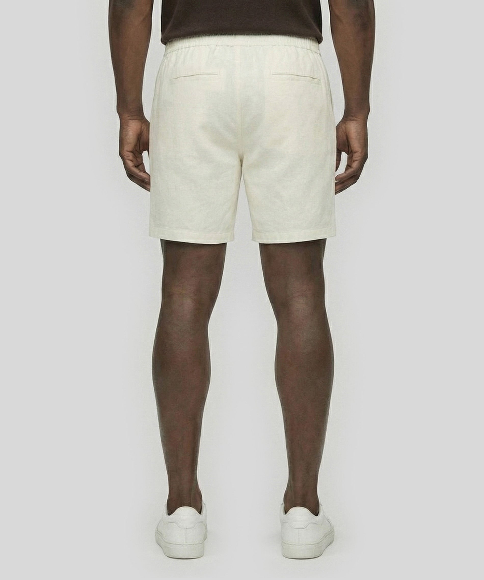 Cotton Linen Shorts: Off White