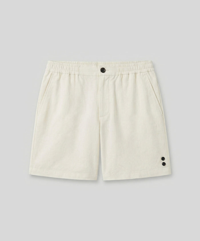 Cotton Linen Shorts: Off White