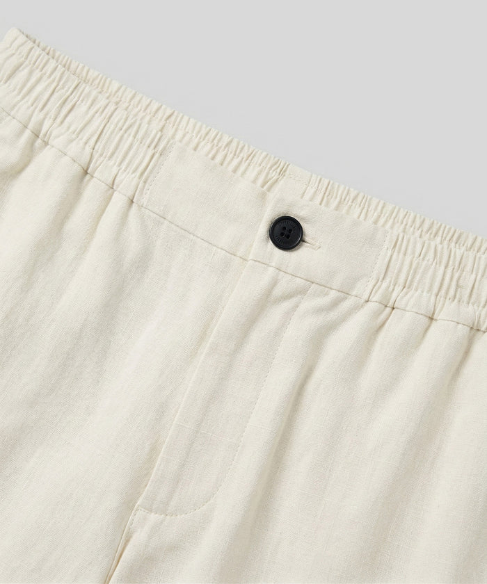 Cotton Linen Shorts: Off White