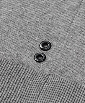 Cotton Cashmere Sweater w. Stripes: Grey Melange