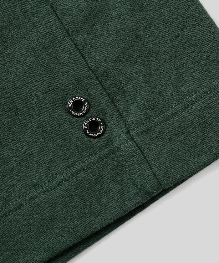 Light Cotton-Silk Hoodie: Court Green