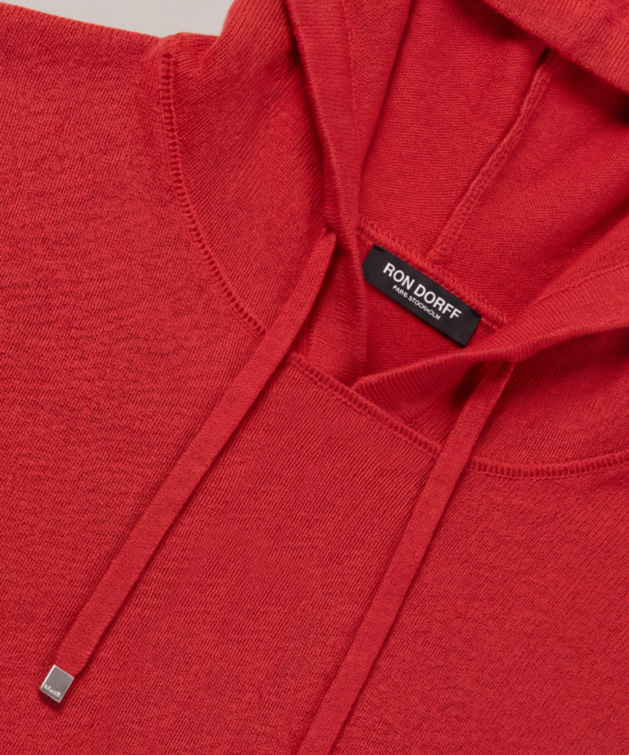 Cotton Hoodie w. Retro Stripes: Shocking Red