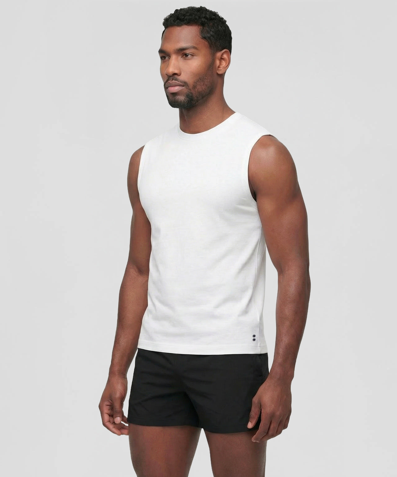 Light Cotton Sleeveless Sweatshirt: White