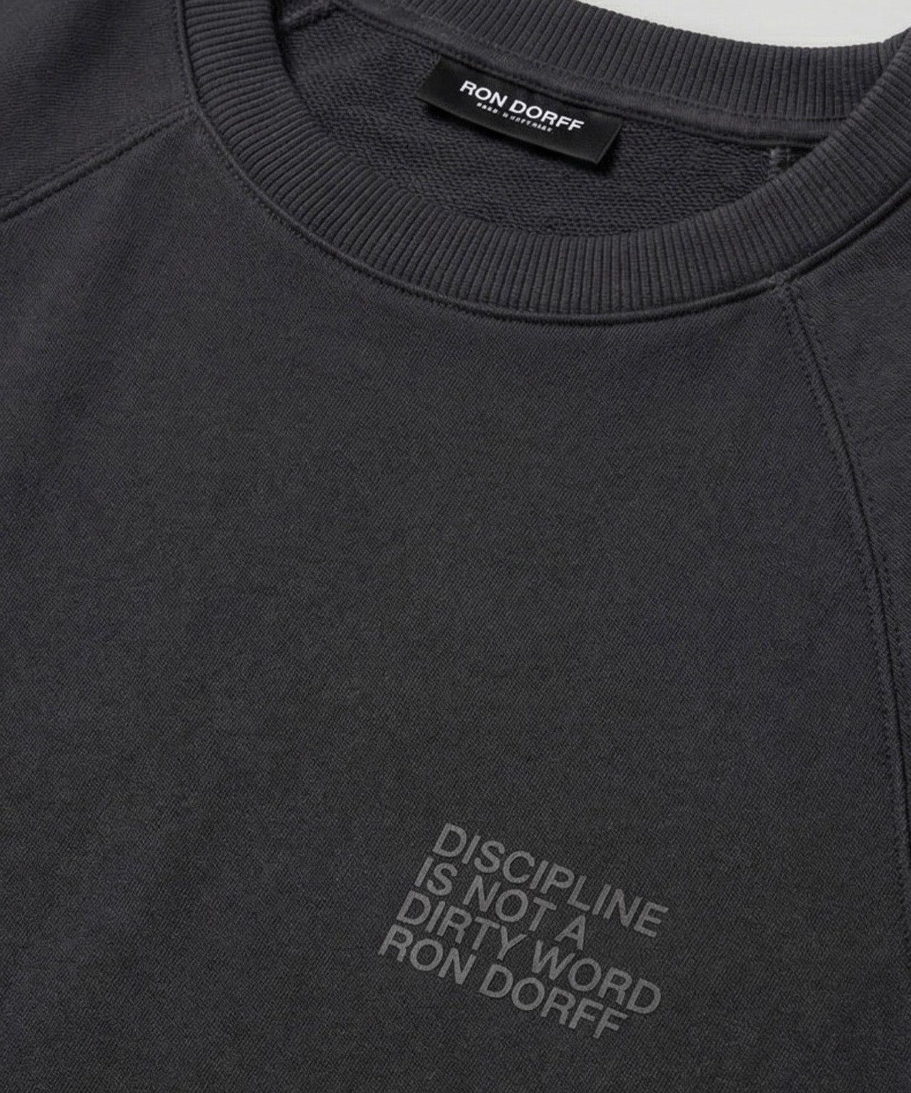 Organic Cotton Sleeveless Sweatshirt "DISCIPLINE": Black