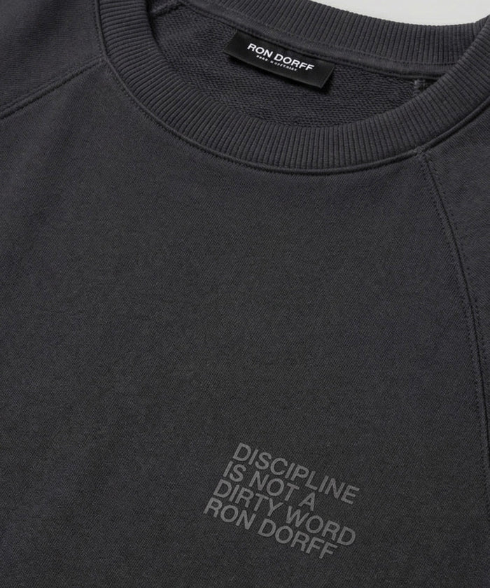 Organic Cotton Sleeveless Sweatshirt "DISCIPLINE": Black