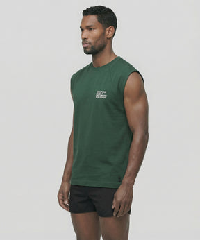 Organic Cotton Sleeveless Sweatshirt "DISCIPLINE": Court Green