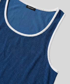 Cotton Terry Tank Top: Bleu