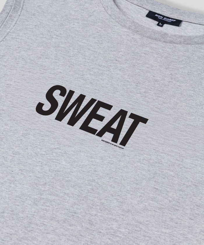 Organic Cotton Sleeveless T-Shirt "SWEAT": Grey Melange
